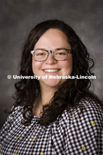 Studio portrait of Emily Schultz, 4-H Assistant. Portraits of Extension, IANR and CASNR educators. M