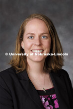 Studio portrait of Sarah Sivits, Cropping Systems and Water Extension Educator. Portraits of Extensi