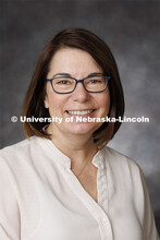 Studio portrait of Lori Swanson, Extension Assistant. Portraits of Extension, IANR and CASNR educato