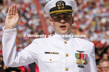 ROTC cadets take their commissioning oath at the start of the commencement. UNL undergraduate commen