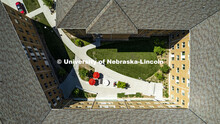 Aerial view of the Massengale Residential Center on East Campus. May 27, 2022. 