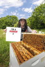 Rogan Tokach, a graduate student in entomology from Abilene, KS, studies bees and works with the UNL
