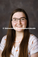 Studio portrait of Laura Tharnish, Office Associate, Nebraska Extension, June 2, 2022. 