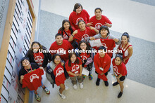 Freshman students at Winnebago, Nebraska, high school pose for a group photo. NCPA freshman and soph