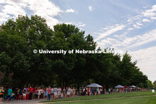 Patrons walk around to different booths during Discovery Days. The East Campus Discovery Days and Fa