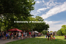 Patrons walk around to different booths during Discovery Days. The East Campus Discovery Days and Fa