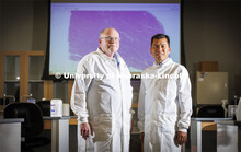 Scott McVey (left), professor and director of Nebraska’s School of Veterinary Medicine and Biomedi