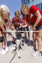 Hershey receives plenty of attention from NSE students outside the Cather Dining Center. Hershey is 