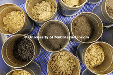 Derek Heeren and his class work with measuring water content in soil samples in his Irrigation Labor