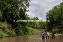 Students work together to collect and record data during their Irrigation Laboratory and Field Cours