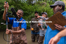 Students work together to collect and record data during their Irrigation Laboratory and Field Cours