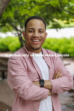 Ra’Daniel Arvie, senior in College of Business, for Husker Dialogues story. July 11, 2022. 