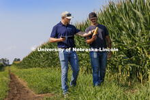 Jackson Stansell, founder and CEO of Sentinal Fertigation, and Brett Gerdes, senior in agronomy and 