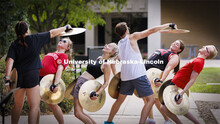 The Cornhusker Marching Band percussion groups kick off the school year at Cornhusker Marching Band 