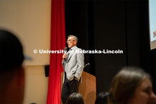 Chancellor Ronnie Green address the First Husker 2022-2023 cohort on their first day of camp. First 