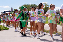 Sororities congregate to the Vine Street fields to participate in Sorority Rush Bid Day. Sorority bi
