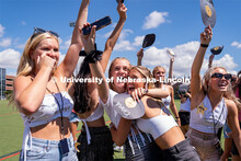 Sororities congregate to the Vine Street fields to participate in Sorority Rush Bid Day. Sorority bi