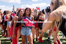 Sororities congregate to the Vine Street fields to participate in Sorority Rush Bid Day. Sorority bi