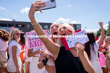 Sororities congregate to the Vine Street fields to participate in Sorority Rush Bid Day. Sorority bi