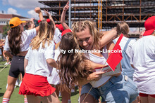 Sororities congregate to the Vine Street fields to participate in Sorority Rush Bid Day. Sorority bi