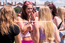 Sororities congregate to the Vine Street fields to participate in Sorority Rush Bid Day. Sorority bi