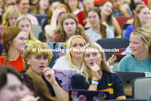 Students in Brian Couch’s LIFE120 class discuss possible answers to four lighthearted questions Pr