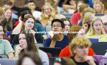 Students in Brian Couch’s LIFE120 class discuss possible answers to four lighthearted questions Pr