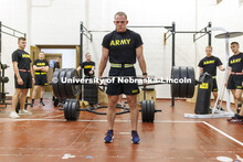 Cadet Brendan Kauth-Fisher lifts 340 pounds as part of the Army Combat Fitness Test. Army ROTC Cadet