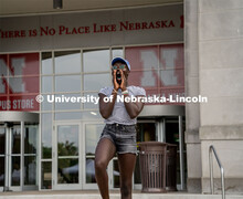 Members of Zeta Phi Beta Sorority Inc. outside the Union attending The Block Party. August 26, 2022.