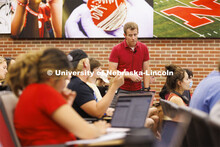 Brian Couch discusses answers about chemical elements in his LIFE 120 class. August 26, 2022. 