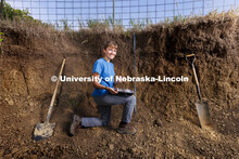 Kennadi Griffis sifts through a soil sample in the soil judging pit on East Campus. Griffis’ curio