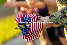 The Nebraska Military and Veteran Success Center, ASUN and others placed flags and signs on East Cam