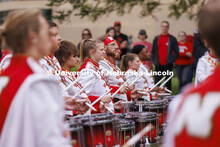 UNL Drumline gives a pregame performance outside the Sheldon Art Museum on Saturday. Nebraska vs. Ge