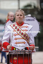 UNL Drumline gives a pregame performance outside the Sheldon Art Museum on Saturday. Nebraska vs. Ge