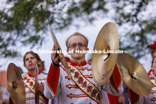 UNL Drumline gives a pregame performance outside the Sheldon Art Museum on Saturday. Nebraska vs. Ge