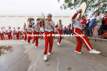 UNL Drumline gives a pregame performance outside the Sheldon Art Museum on Saturday. Nebraska vs. Ge