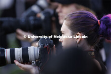 Madison Vinci, a sports media major in the College of Journalism and Mass Communication, photographs