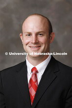 Studio portrait of Seth Barnes, University of Nebraska Foundation. September 12, 2022. 