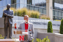 Chancellor Ronnie Green describes all the accomplishments of George Beadle. Beadle’s statue was de