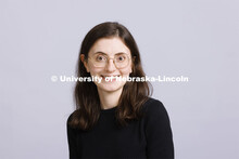 Studio portrait of Emma Gregoline, lectuer, graphic design at the School of Art and Art History. New