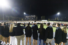 Homecoming royalty candidates on stage at Showtime at the Vine Street Fields. Recognized Student Org