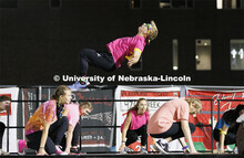 The sky is the limit as Gabe Sehnert of the Newman Center flips over the stage. Showtime at the Vine