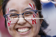 Jenny Nguyen shows off her face-painted spirit. Homecoming Parade and Cornstalk. September 30, 2022.