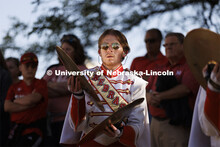 UNL Drumline gives a pregame performance outside the Sheldon Art Museum. Nebraska vs. Indiana footba