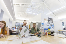 Students work on projects in Design Studio. Design studios in Architecture Hall. October 12, 2022. 