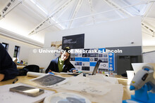 Students work on projects in Design Studio. Design studios in Architecture Hall. October 12, 2022. 