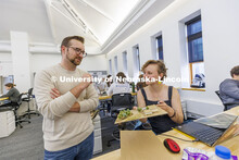 Assistant Professor Michael Harpster works with students in Design Studio. Design studios in Archite