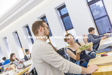Assistant Professor Michael Harpster works with students in Design Studio. Design studios in Archite