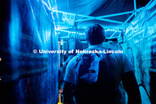 Students walk through haunted house at the Husker Haunt in the Nebraska East Union. October 20, 2022