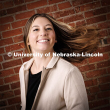 Studio portrait of Kateri Hartman, Copy Writer / Media Relations Associate, Office of University Com